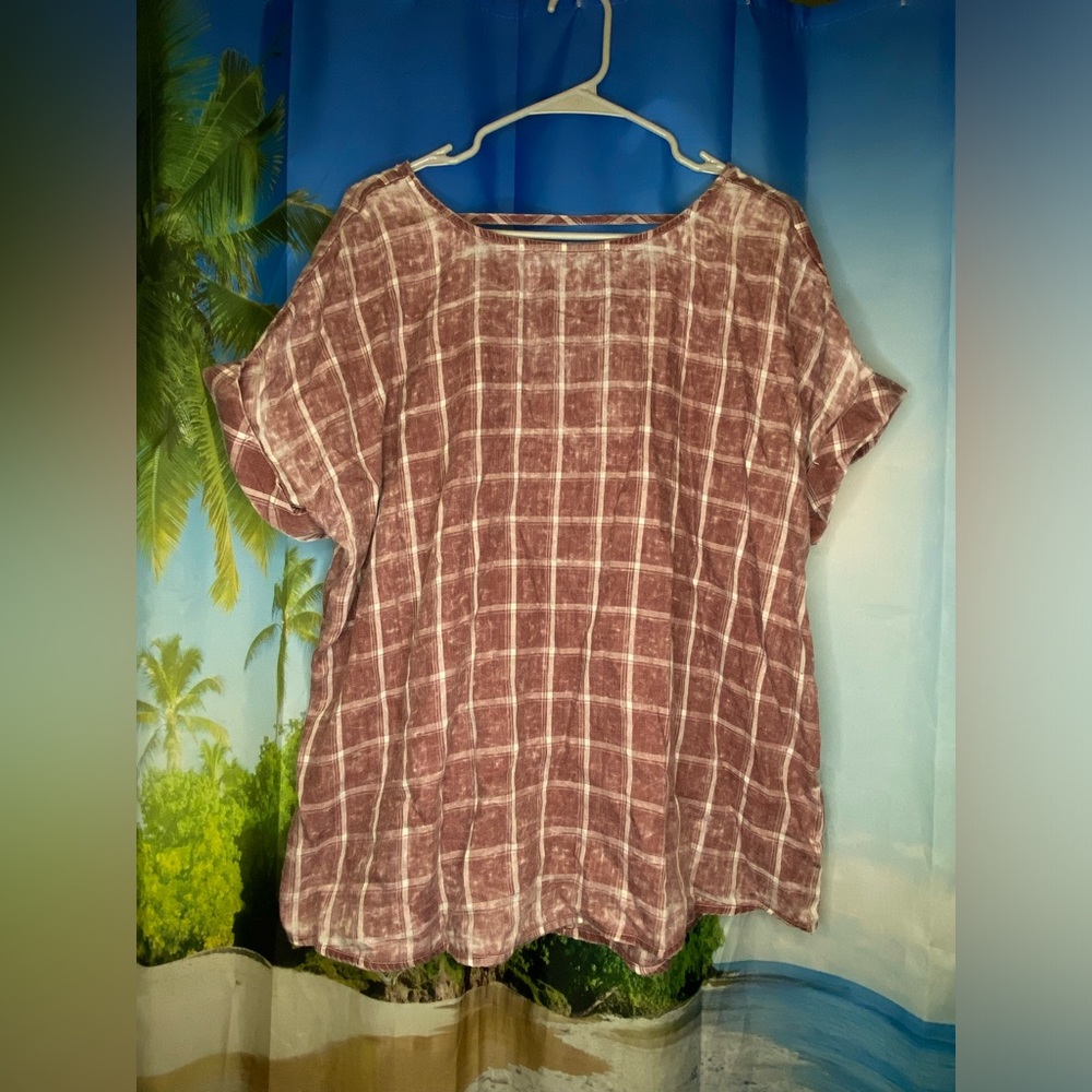 Rock & Republic - Women’s XL Plaid Ladder Back T-Shirt